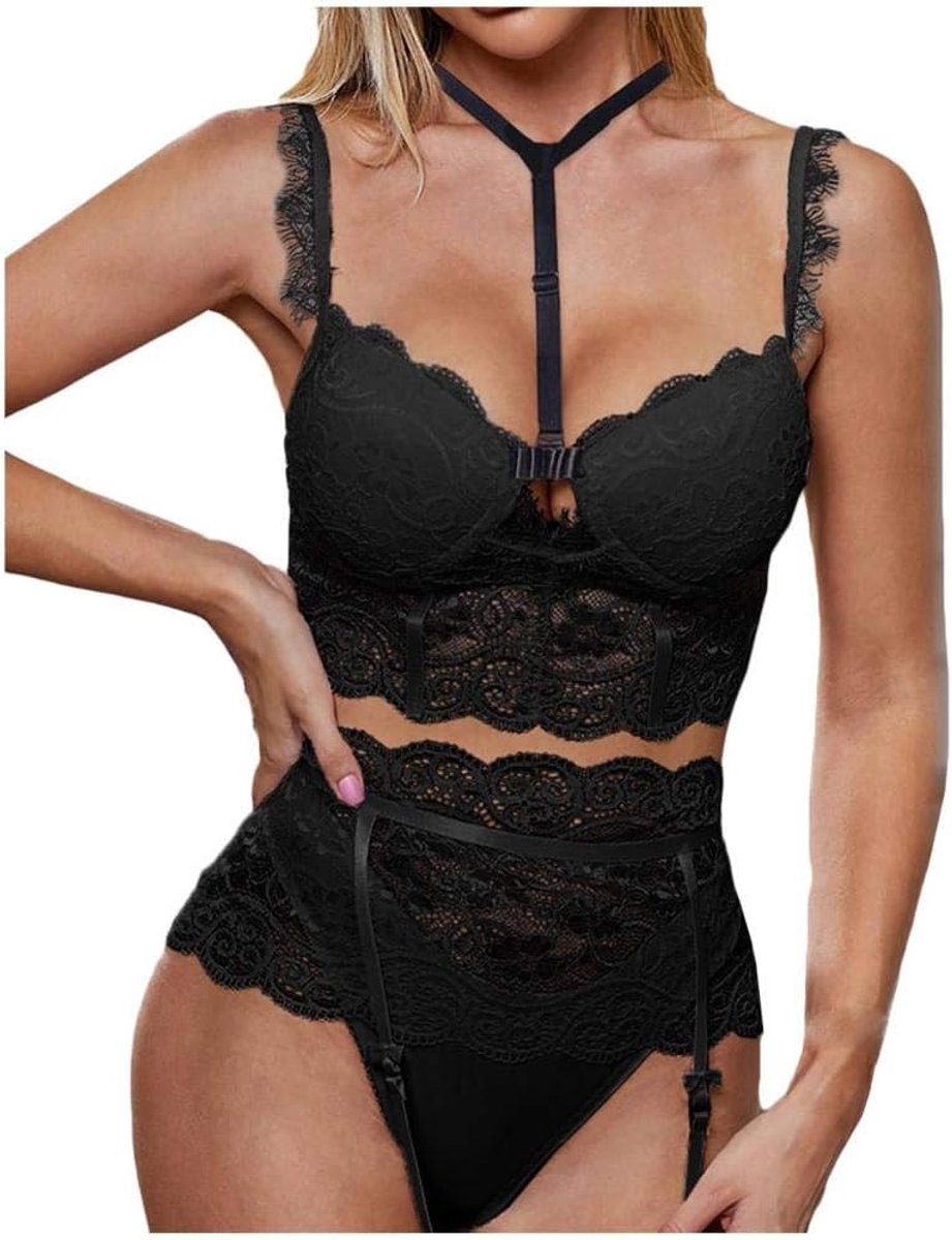 Dames Kanten Ondergoed Set Sexy V-hals Lingerie Set G-string Slips Bras Intimates