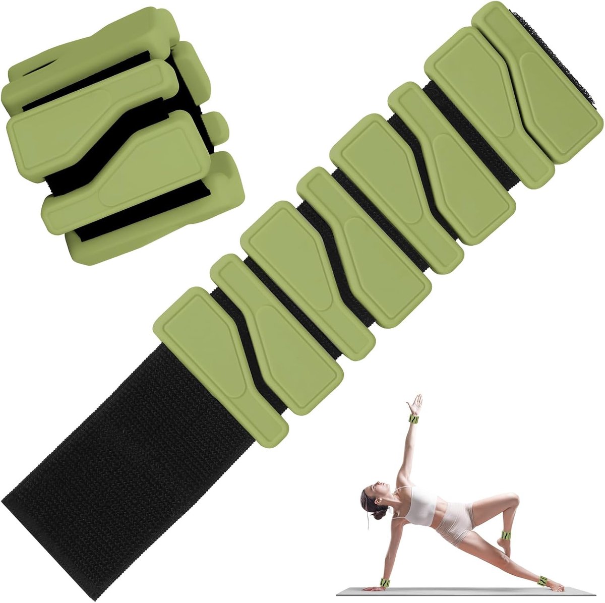 Set van 2 (elk 0,46 kg, totaal 0,92 kg), verstelbare polsgewichten, gewichtsfitnessarmband, enkelgewichten voor dans, pilates, cardio, aerobic, wandelen