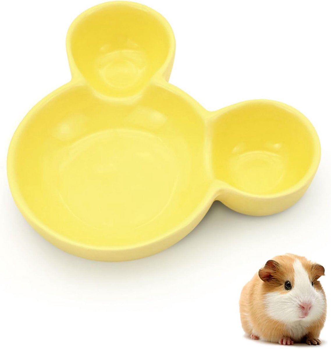 Schattige keramische hamsterbak, cavia's, voederbak voor egel, knaagdieren (geel)