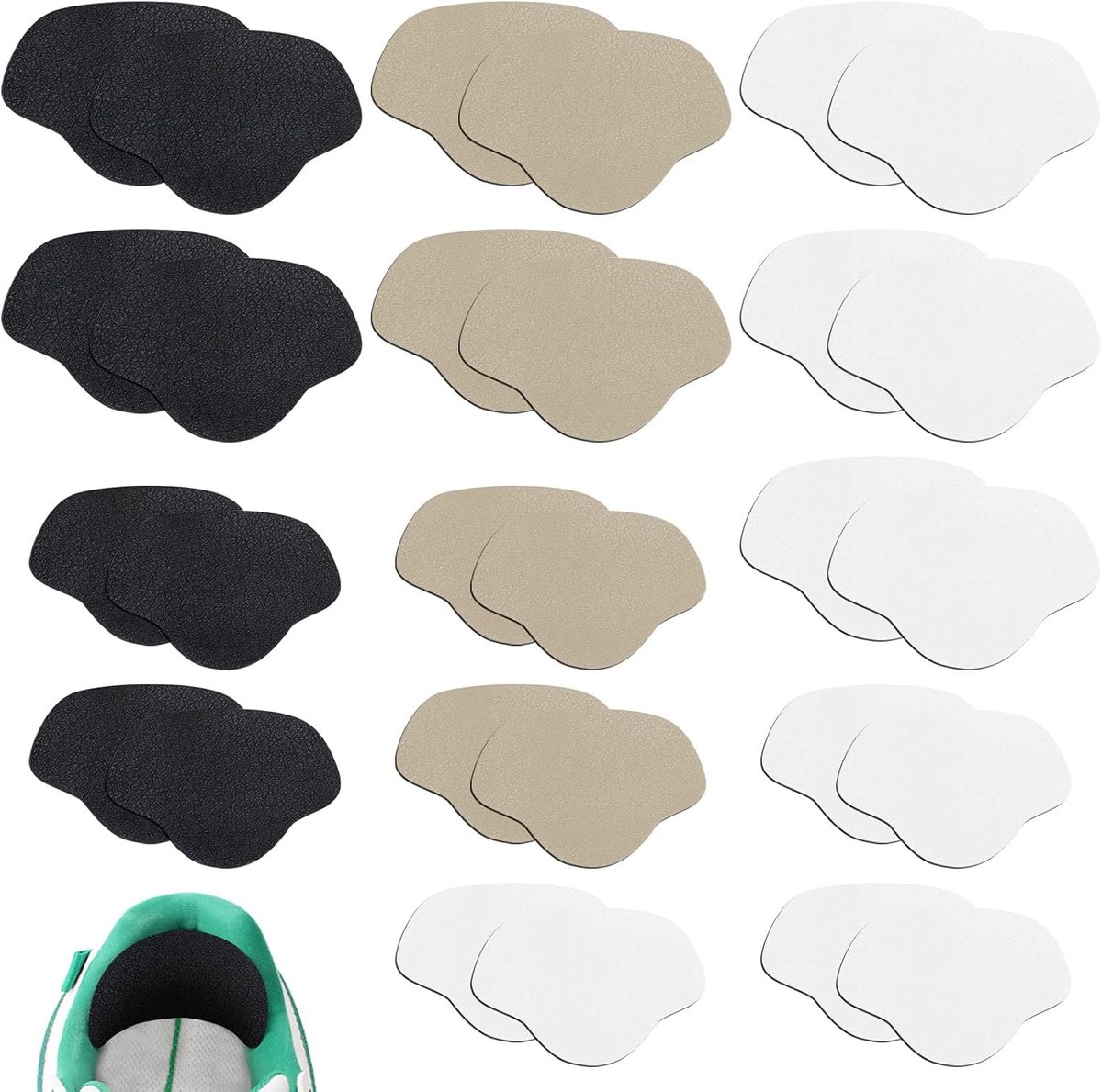 14 paar reparatiepleisters voor schoenen op de hiel, zelfklevend, geschikt voor de meeste soorten schoenen (twee maten)