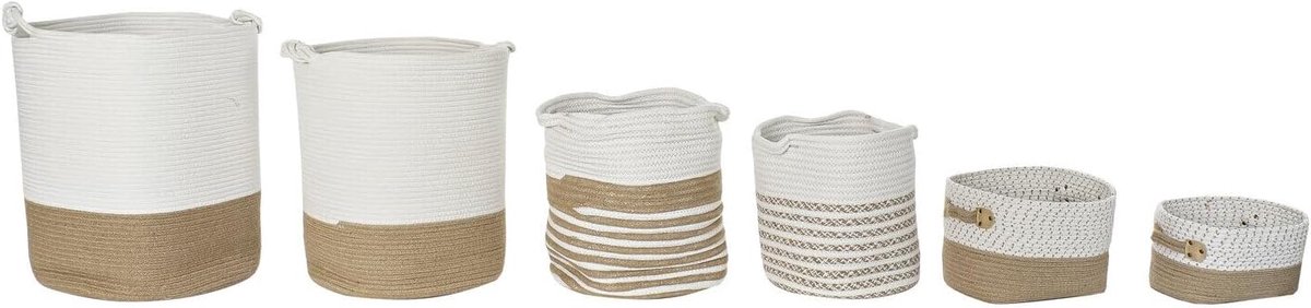 Set 6 Algodon Yute 45 x 45 x 54 cm blauw