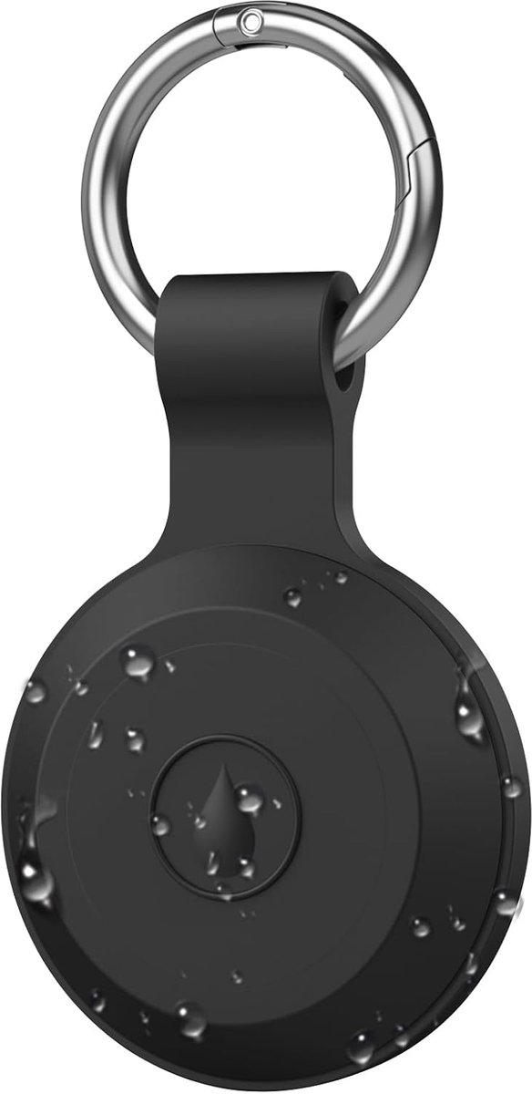 Beschermhoes voor AirTag, Apple sleutelhanger, waterdicht, robuust en krasbestendig, voor honden, sleutels, kinderen, huisdieren, rugzakken, koffers (zwart)