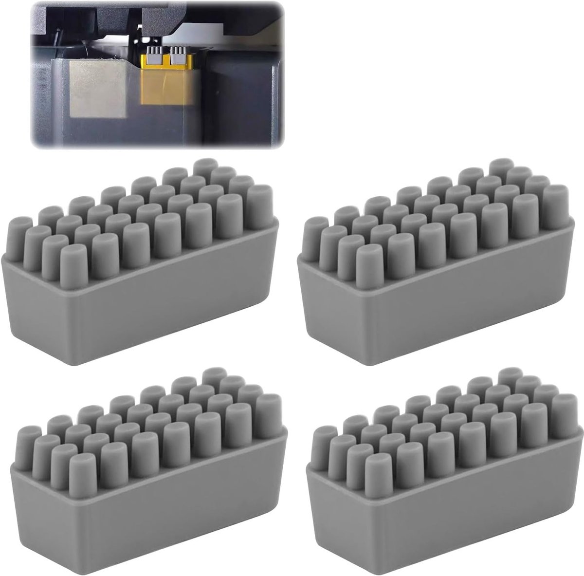 4 Stuks Hittebestendige Siliconen Reinigingsborstels 3D-Printer Spuitmonden