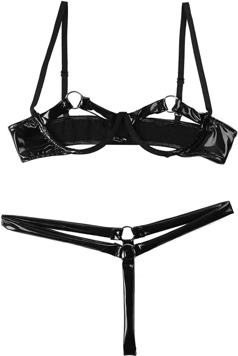 Kleding Sexy Lingerie Set Vrouwen Zwarte Beha Erotische Beugel Beha Slips Strings Set