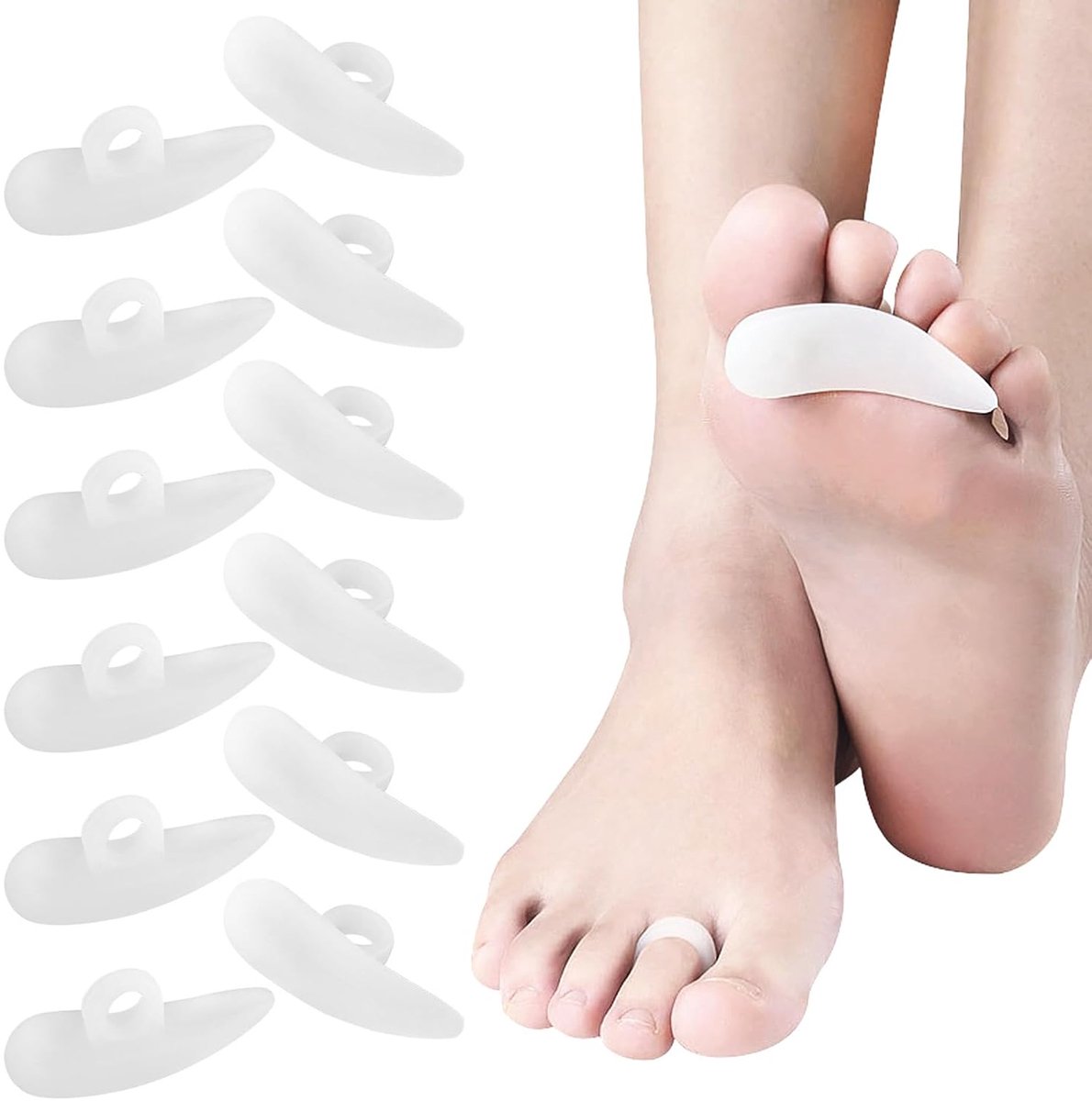 6 paar hamertenen-pads correctoren, siliconen tenen, golvende corrector, hamerteenpads correctoren, hallux valgus bekleding voor mannen en vrouwen