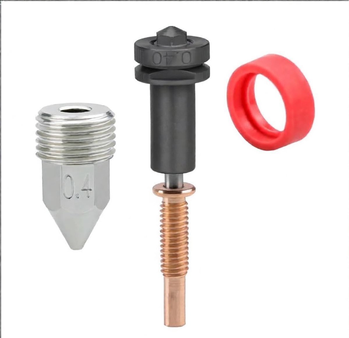 3D-printer RapidChange REVO Trimetal High Flow Nozzle 0,4 mm gehard staal Titanium TC4 en koperen nozzle Hittebestendig en snelwisselbaar Compatibel met REVO Hotends/Extruders