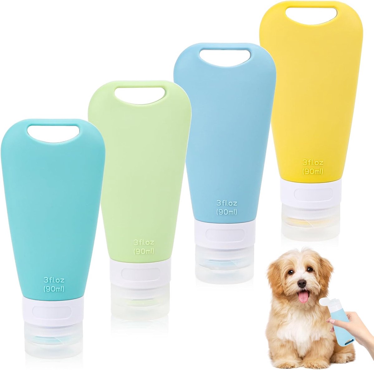 4 stuks voedertube om hond te vullen, vulbare tubes voor honden, siliconen reisflessen voor hondentraining als beloning, huisdier buiten