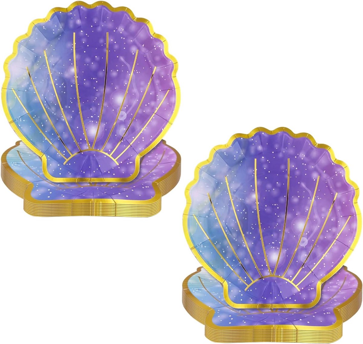 20 stuks feestserviesset, 18 cm x 17,5 cm, papieren borden, verjaardag meisjes, strandfeestservies, kleurrijk feestservies van papier, voor strand- en zee-themafeesten
