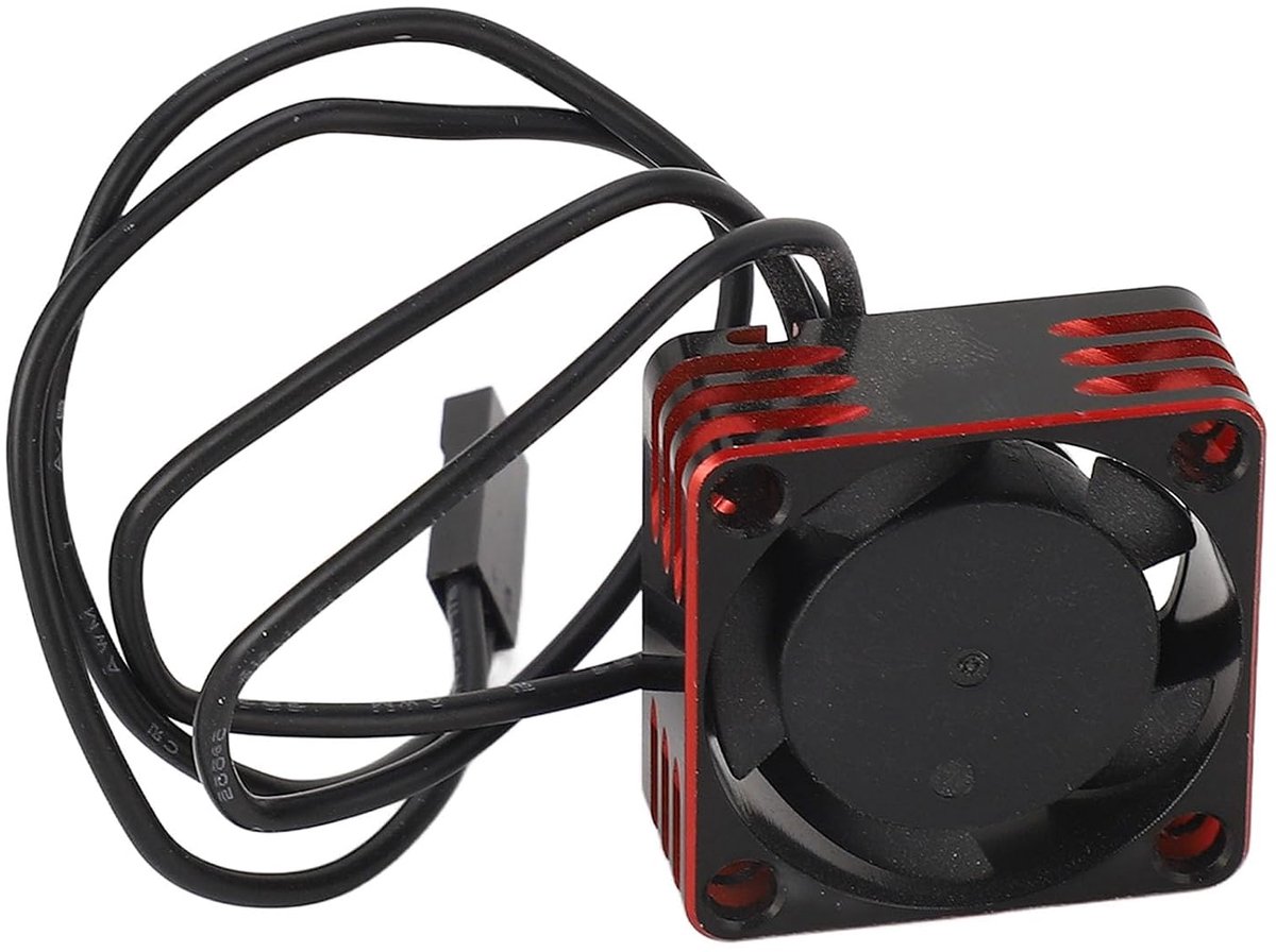 Motorkoeler voor auto, RC, aluminiumlegering, 25 x 25 mm, borstelloze ESC, snelle warmteafvoer, warmteafvoer (rood)