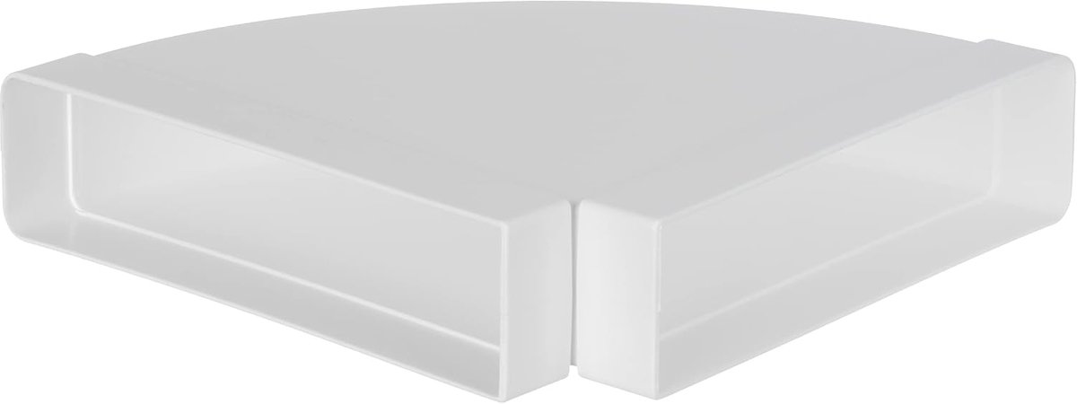220 x 55 mm 90° boog voor vlakke kanaalventilatiesystemen (vrouw) - kunststof horizontale kanaalboog