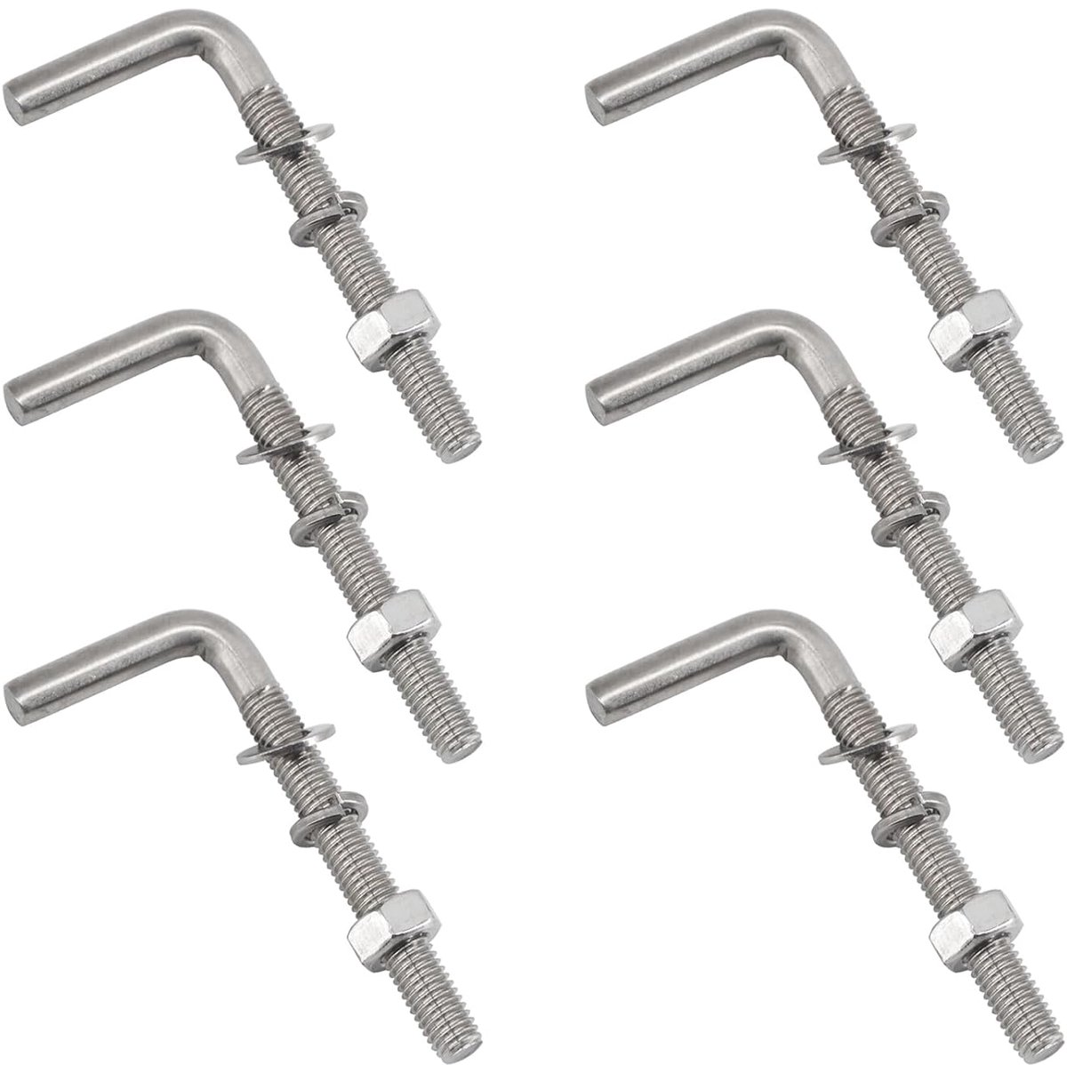 (6 stuks) M6x150mm L Vormige Schroefdraad Bout Kits 304 Rvs Foundation Anker Bouten Vierkante Schroeven Haken Voor Opknoping