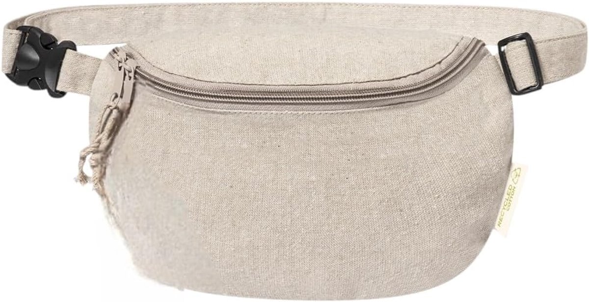 Heuptas 25 x 17 x 8 cm - gerecycled katoen - dubbele rits - praktische draagoplossing - ShopVlot