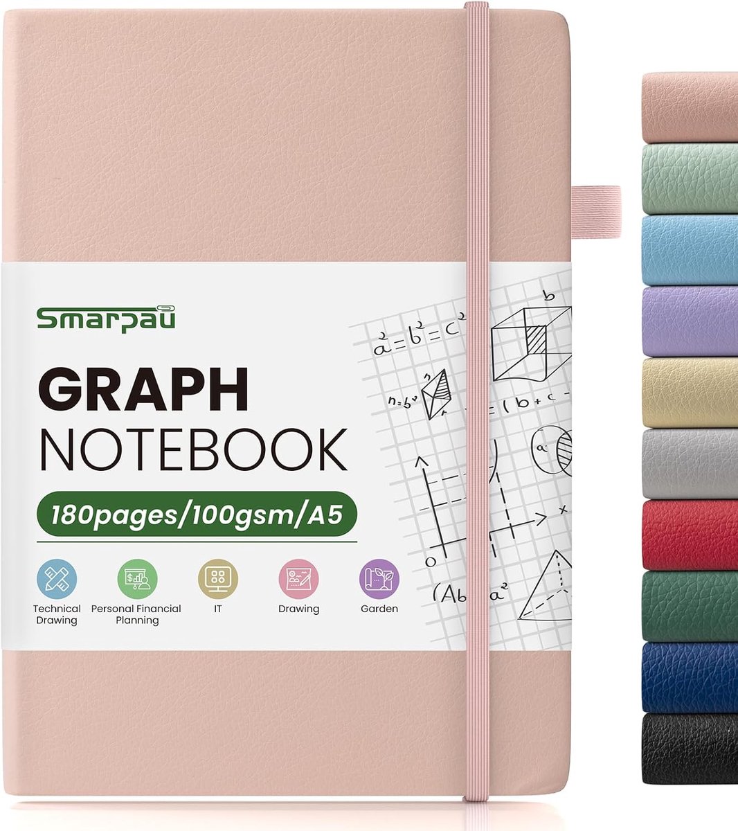 Notitieboek A5 - geruit - hardcover - ideaal voor notities en dagboekgebruik - ShopVlot