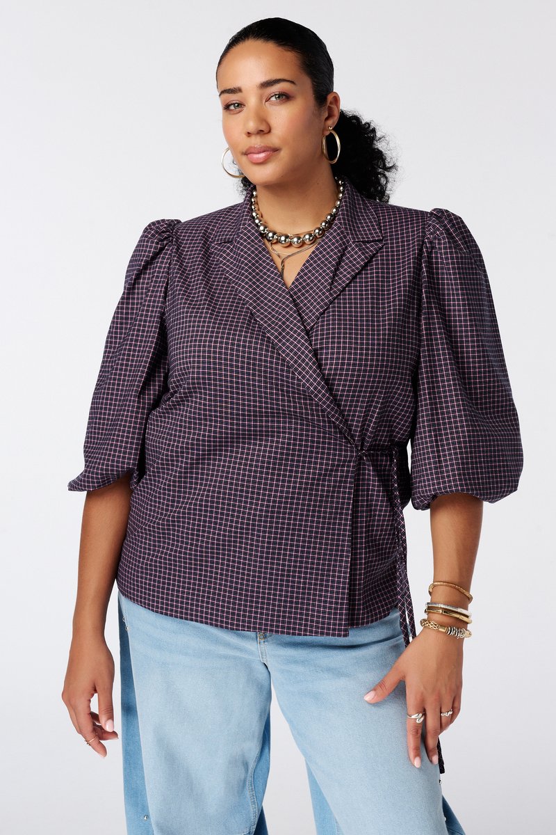 MS Mode Blazer Geruite blazer met overslag