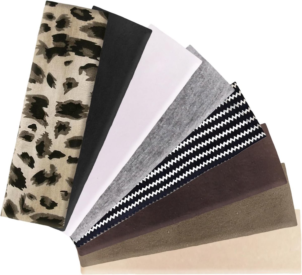 Sporthoofdbanden 8 Stuks - 6 cm Zachte Katoenen Stretch - Ademend en Licht - Ideaal voor Hardlopen en Yoga - ShopVlot
