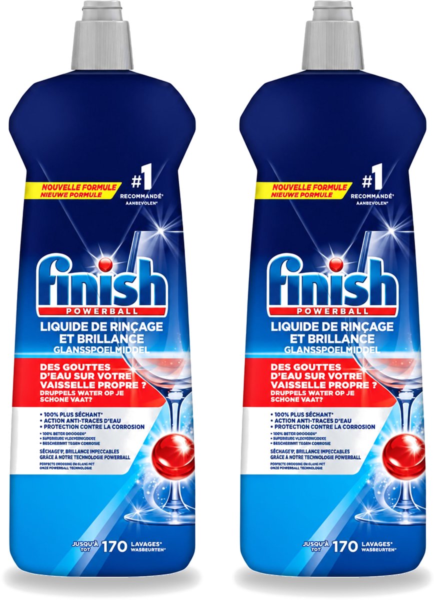 2 x Finish Powerball - Glansspoelmiddel - Anti-Corrosie & Anti-Vervaging - 170 Afwasbeurten - 800ml - Voordeelverpakking - 2 stuks