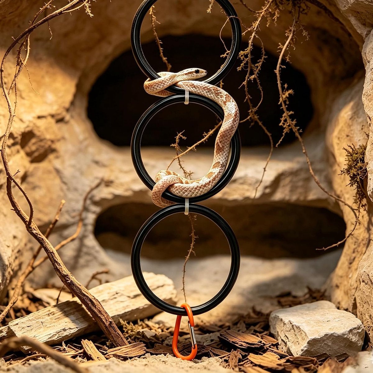 3 + 6 slangen klimringen, terrariumaccessoires voor korrelnatters
