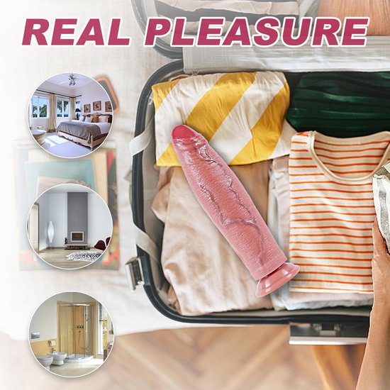 Realistische kleine onbesneden dildo van 21,5 cm,dubbel-dichtheid siliconen,5,4cm dik,met voorhuid dildo,grote zuignap,compacte maar brede G-spot stimulator,unisex,anaal seksspeelgoed voor volwassenen — afbeelding 3