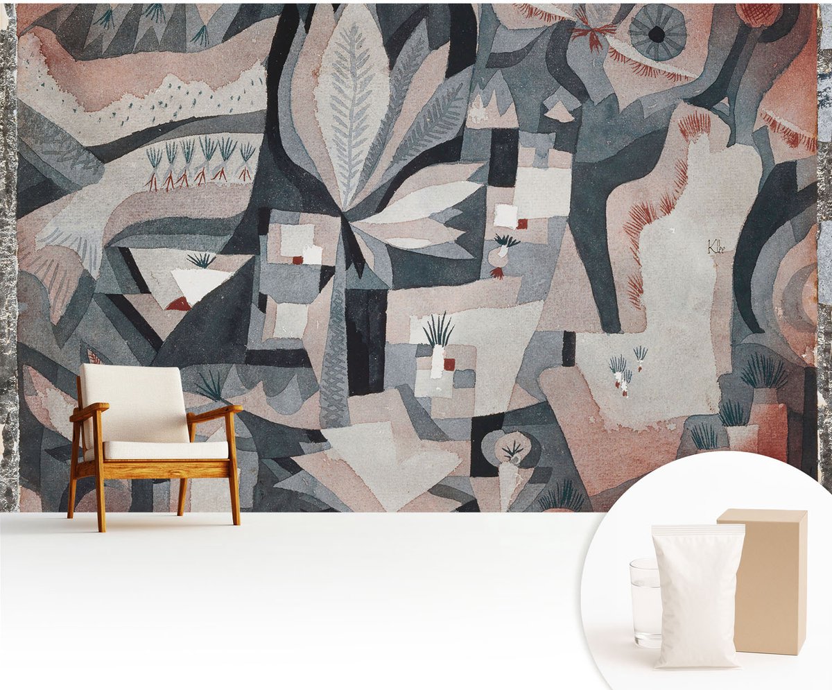 Wallfluent Fotobehang - Beige Vliesbehang - 416x254 cm - Abstractie Van De Natuur Fotobehang Vlies - Woonkamer behang Abstractie - Muurschildering - Woonkamer behang