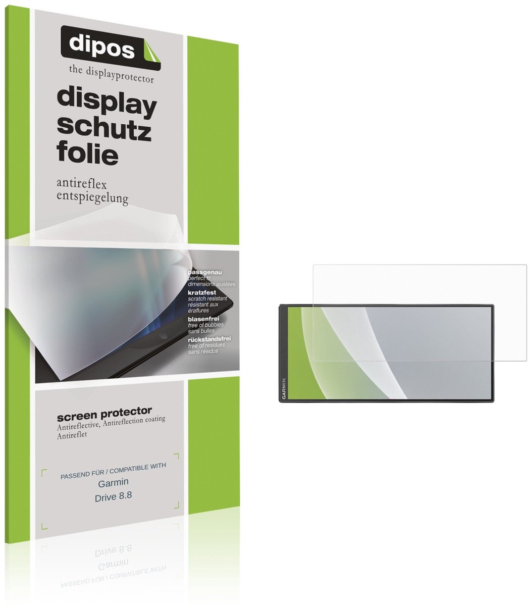 dipos – 2x Matte Beschermfolie geschikt voor Garmin Drive 8.8 | Krasbestendige & antireflecterende Screenprotector Ultra-Thin