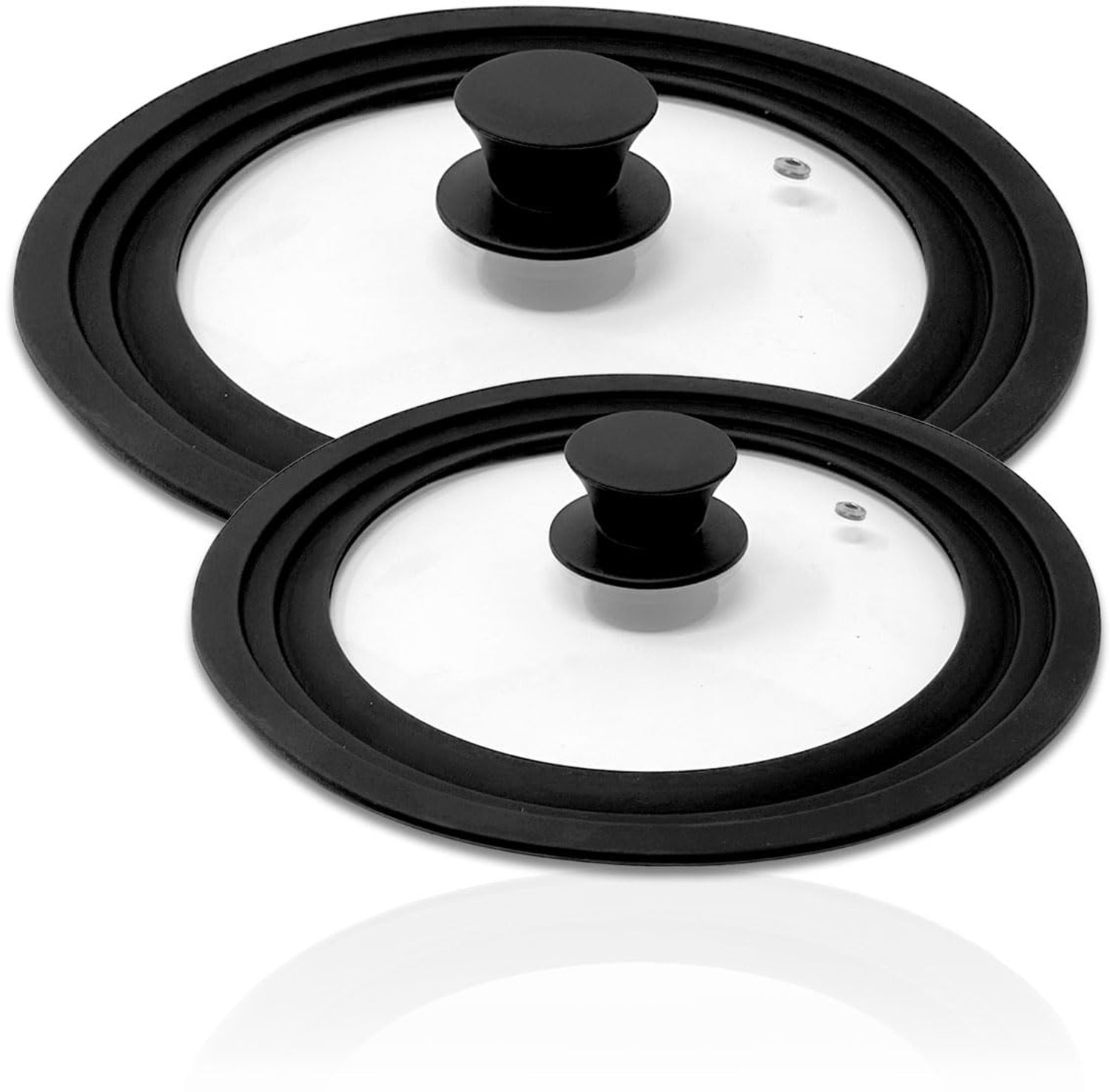 Set van 2 Universele Silicone Panlids met Stoomafvoer