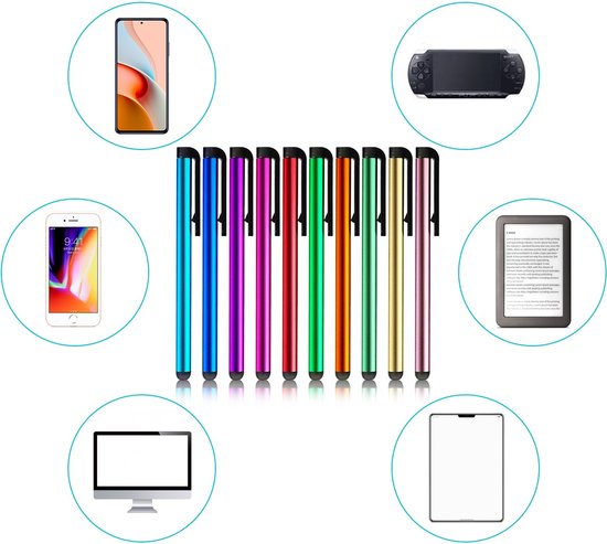 Styluspen Hoge Precisie - Touchscreen Pen voor Tablet - Universele Styluspennen - Mobiele Telefoon Pen - 10 Stuks - Aluminiumlegering — afbeelding 4