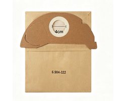Stofzuigerzakken, 10 stuks, 6,904 x 322,0 mm, geschikt voor Kärcher WD2, MV2, A2000, A2003.