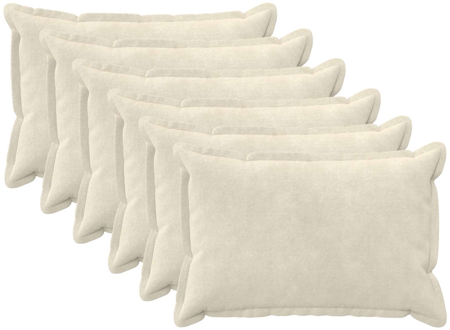 vidaXL Dekenkussen - 6 - st - HOUTEN - Crèmekleurig - 40 - x - 60 - cm