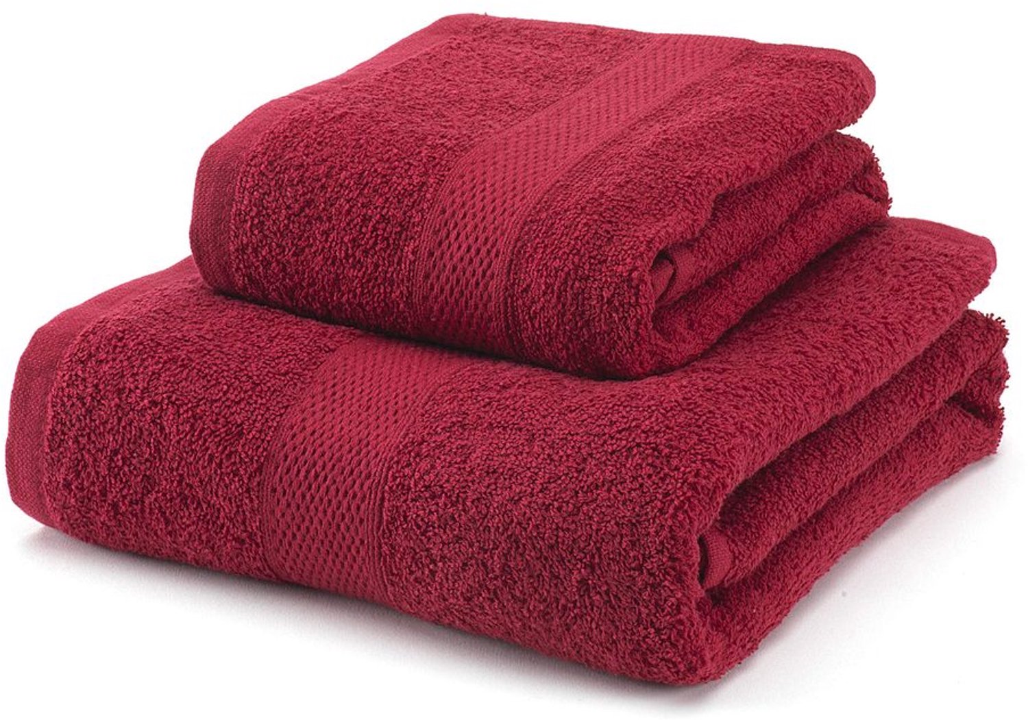 Handdoekset - 100% Gekamd Katoen - Zacht Gevoel - 450 g/m² (Burgundy, Set van 2)