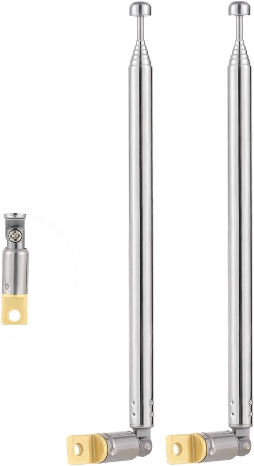 Telescopische antenne 57.8cm - 2 stuks - zinklegering - ideaal voor AM FM radio ontvangst - m-winkel
