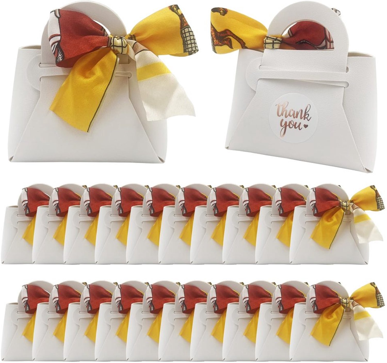 Set van 20 PU Leren Cadeautasjes met Satijnen Ribbons