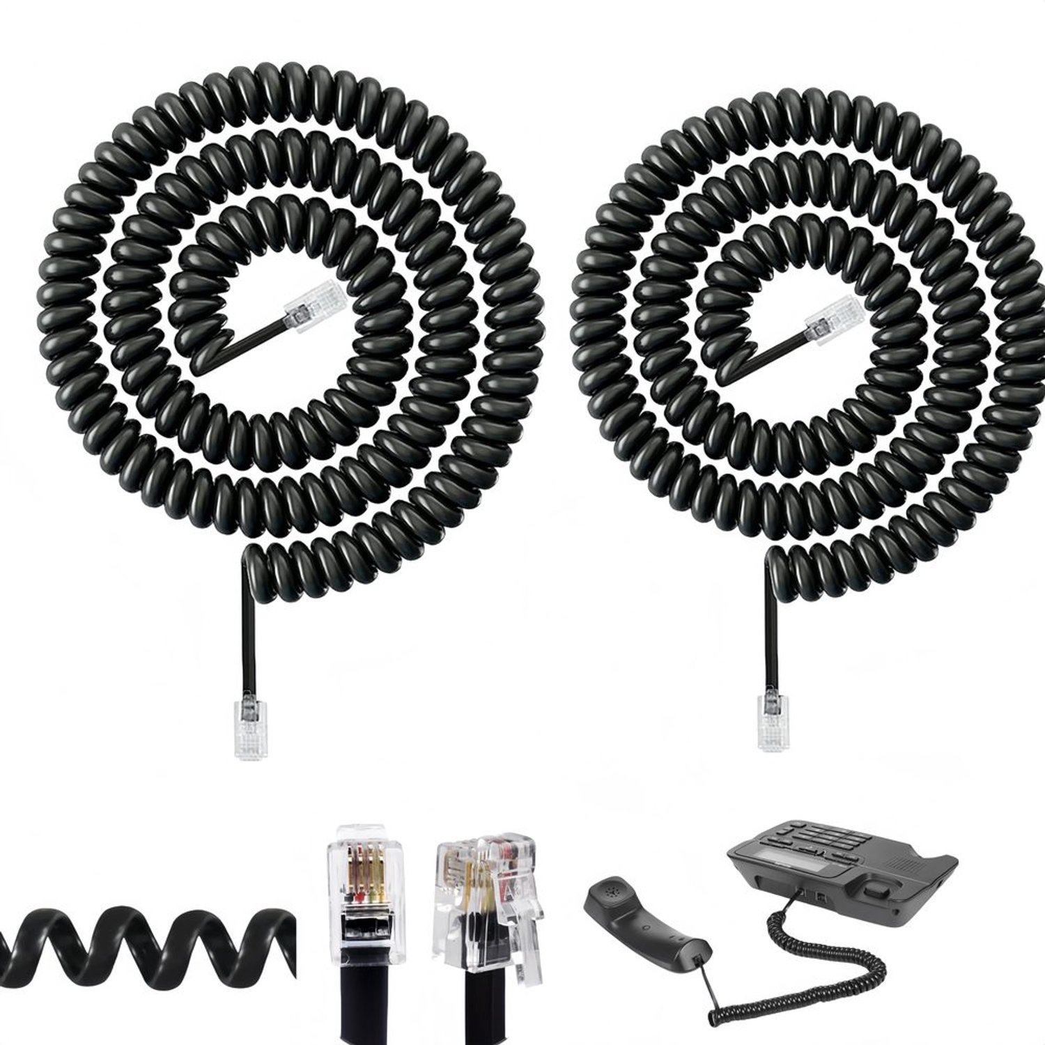 Spiral Telefoonkabel RJ9 voor Vaste Telefoon
