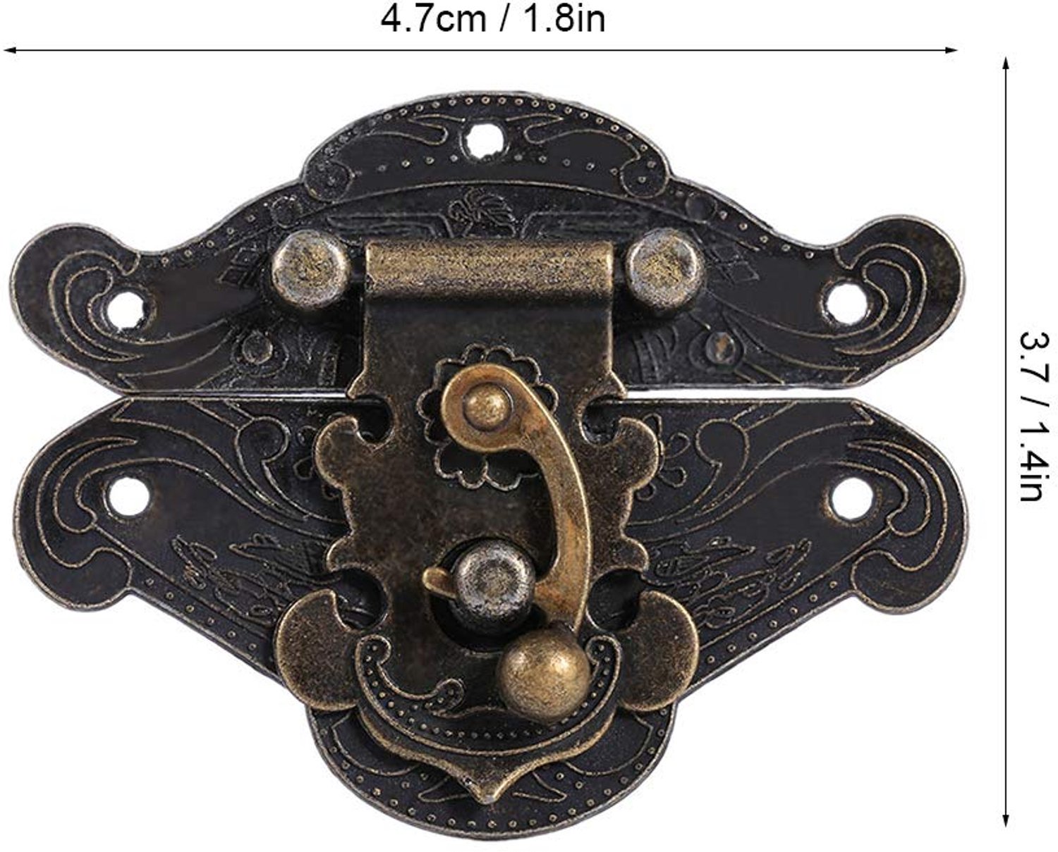 Hasp Antiek Ontwerp - Vergrendelingsmechanisme - Zinklegering - Meerdere Maten - 1.8 x 1.4cm - Exquise Patroon - Slot