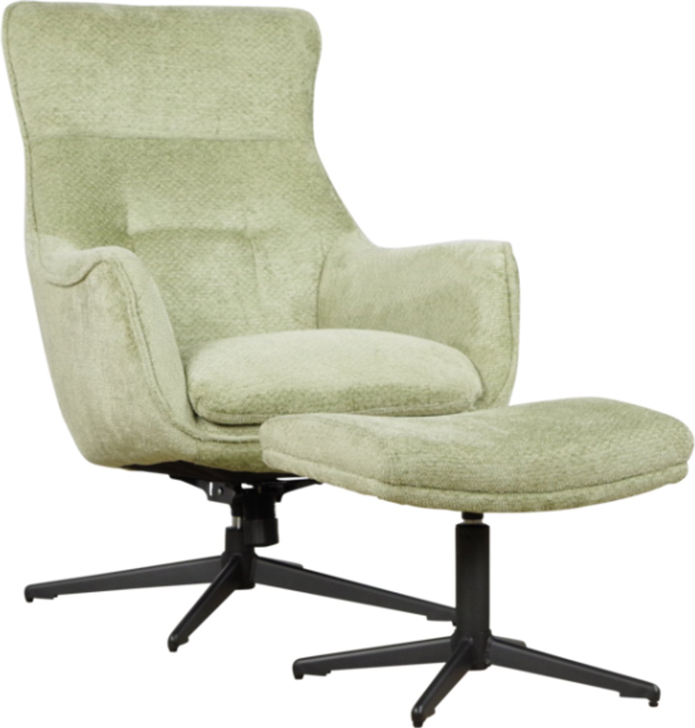 Meubelplaats Draaifauteuil Flynn met hocker stof Movie Herb 214 groen