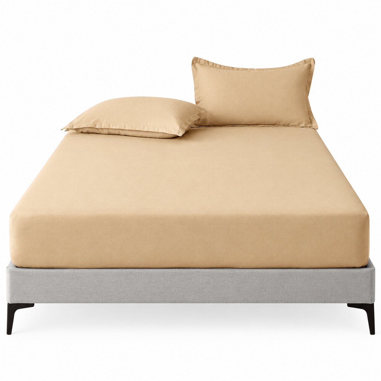 SWGOTA Effen khaki hoeslaken 137 bij 190 cm van polyester als enkel stuk