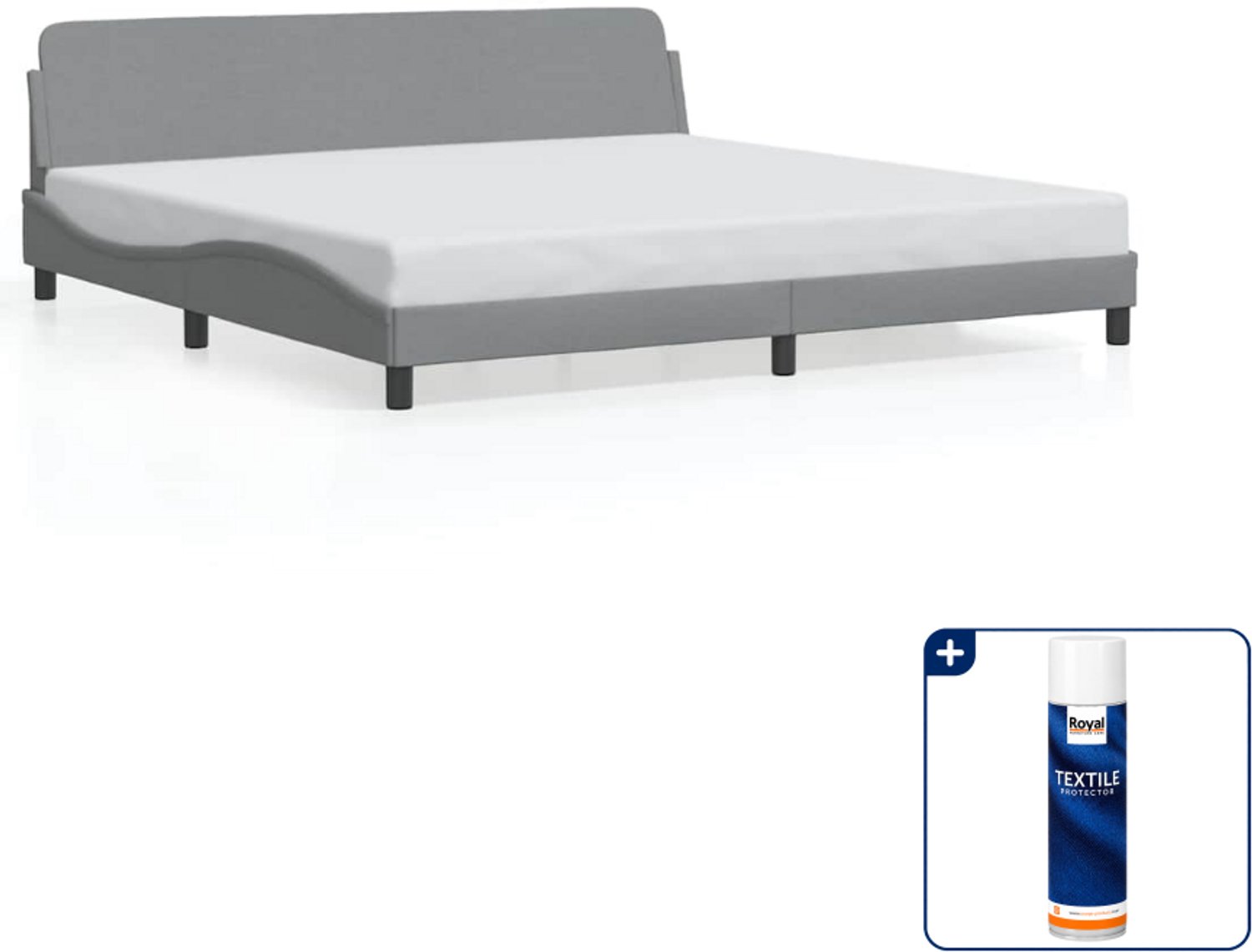 vidaXL Bedframe Dover 200 x 200 cm - lichtgrijs - Inclusief textielbeschermer 500 ml