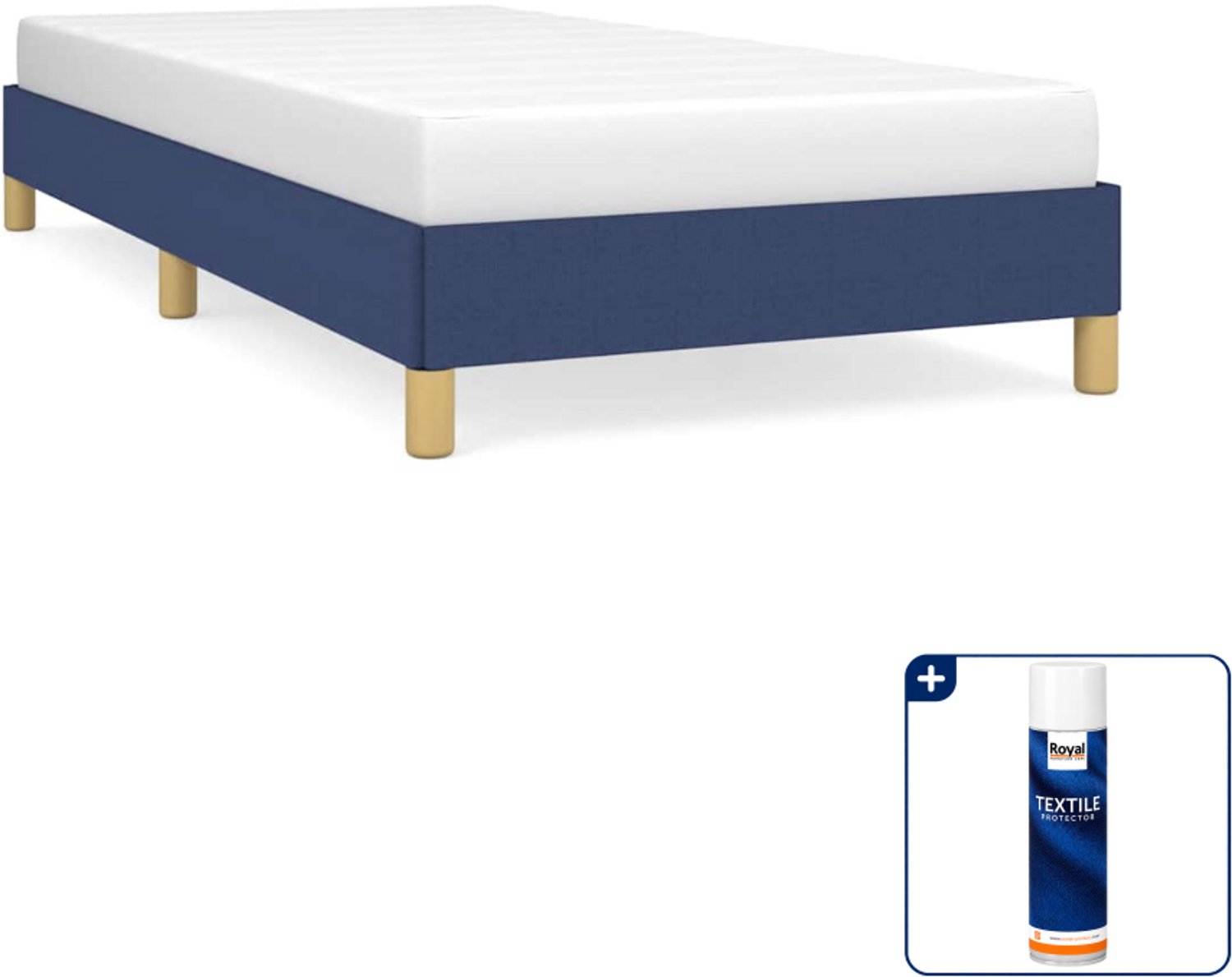 vidaXL bedframe - 100 x 200 cm - stof - blauw - Inclusief textielbeschermer 500 ml