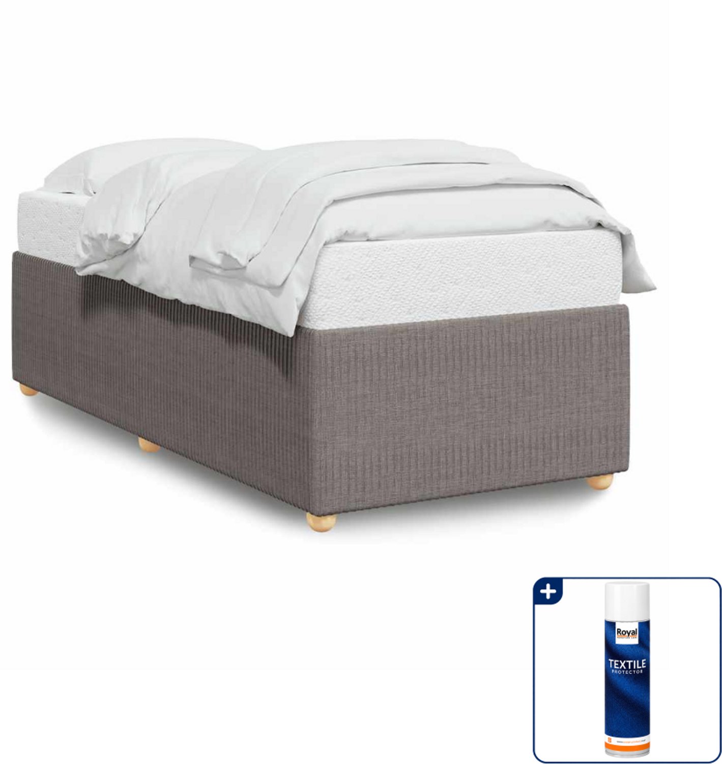vidaXL Bedframe - 100 x 200 cm - stof - taupe - Inclusief textielbeschermer 500 ml