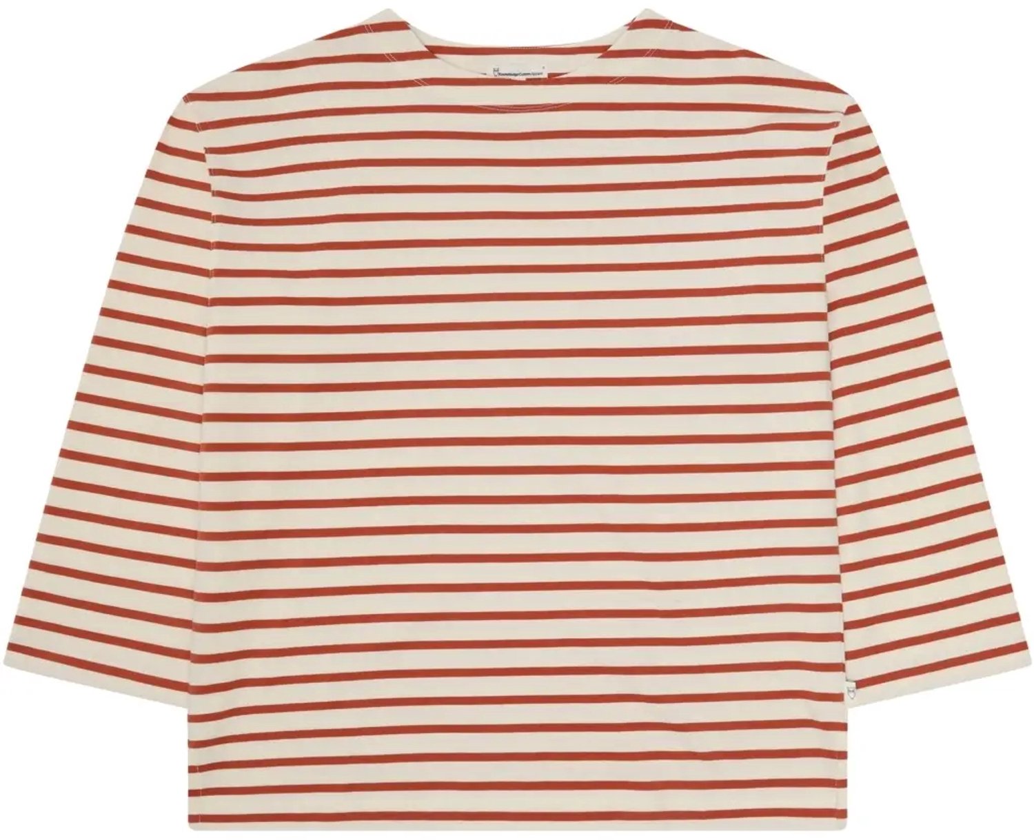 Dames-T-shirt met lange mouwen KnowledgeCotton Apparel Rode Streep