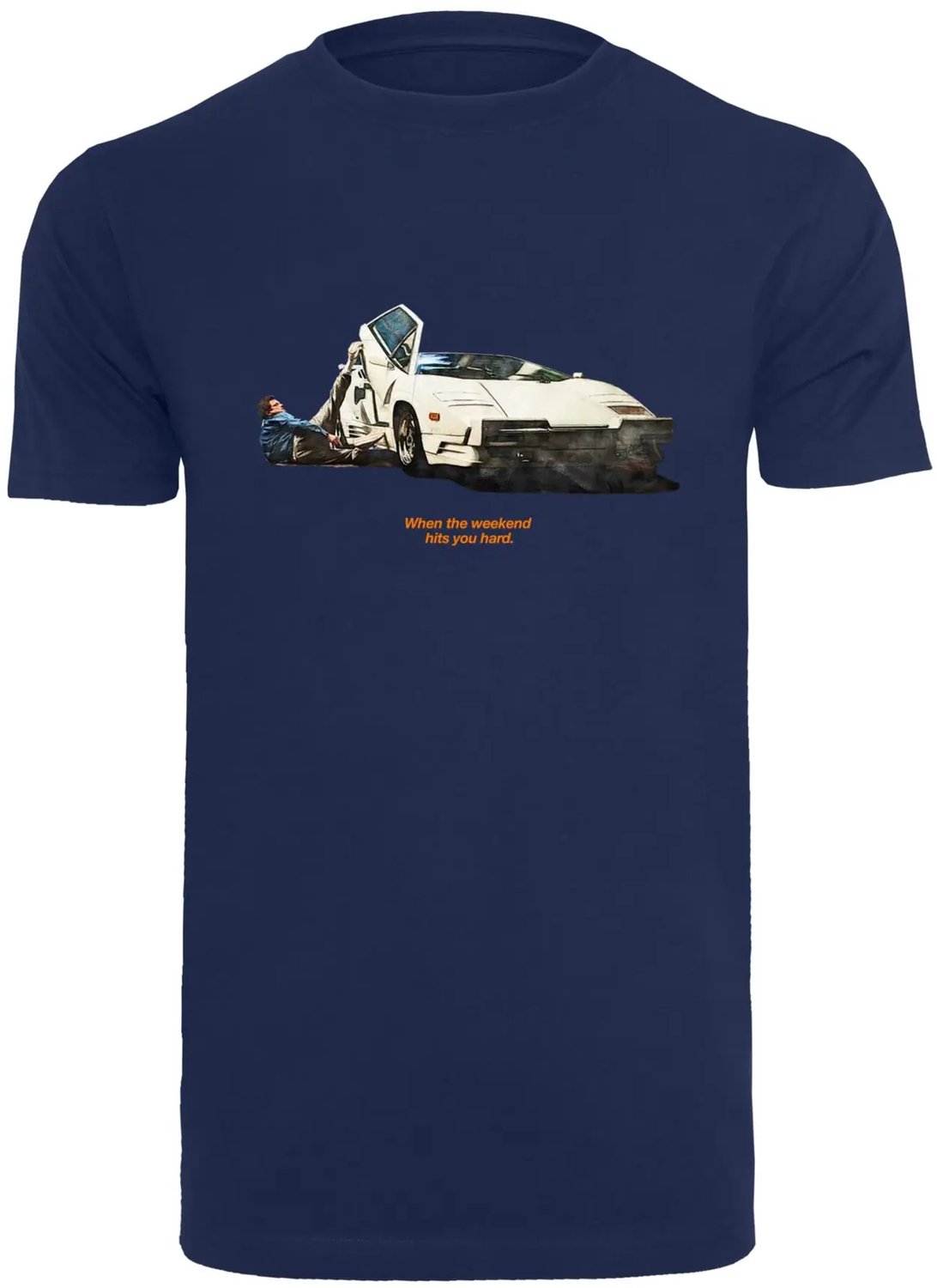 T-shirt Mister Tee Weekend Wolf Blauw