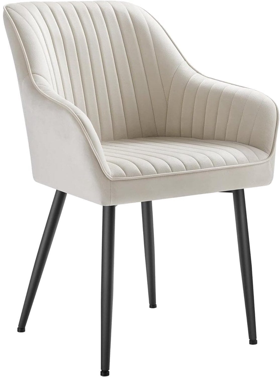 Klarven Eetkamerstoelen Fluweel Beige - Metalen Eetkamerstoelen - Dining Chairs - Met Armleuningen - Metalen Poten - Draagvermogen 120 kg - 62,5x60x85 cm Cappuccinobeige