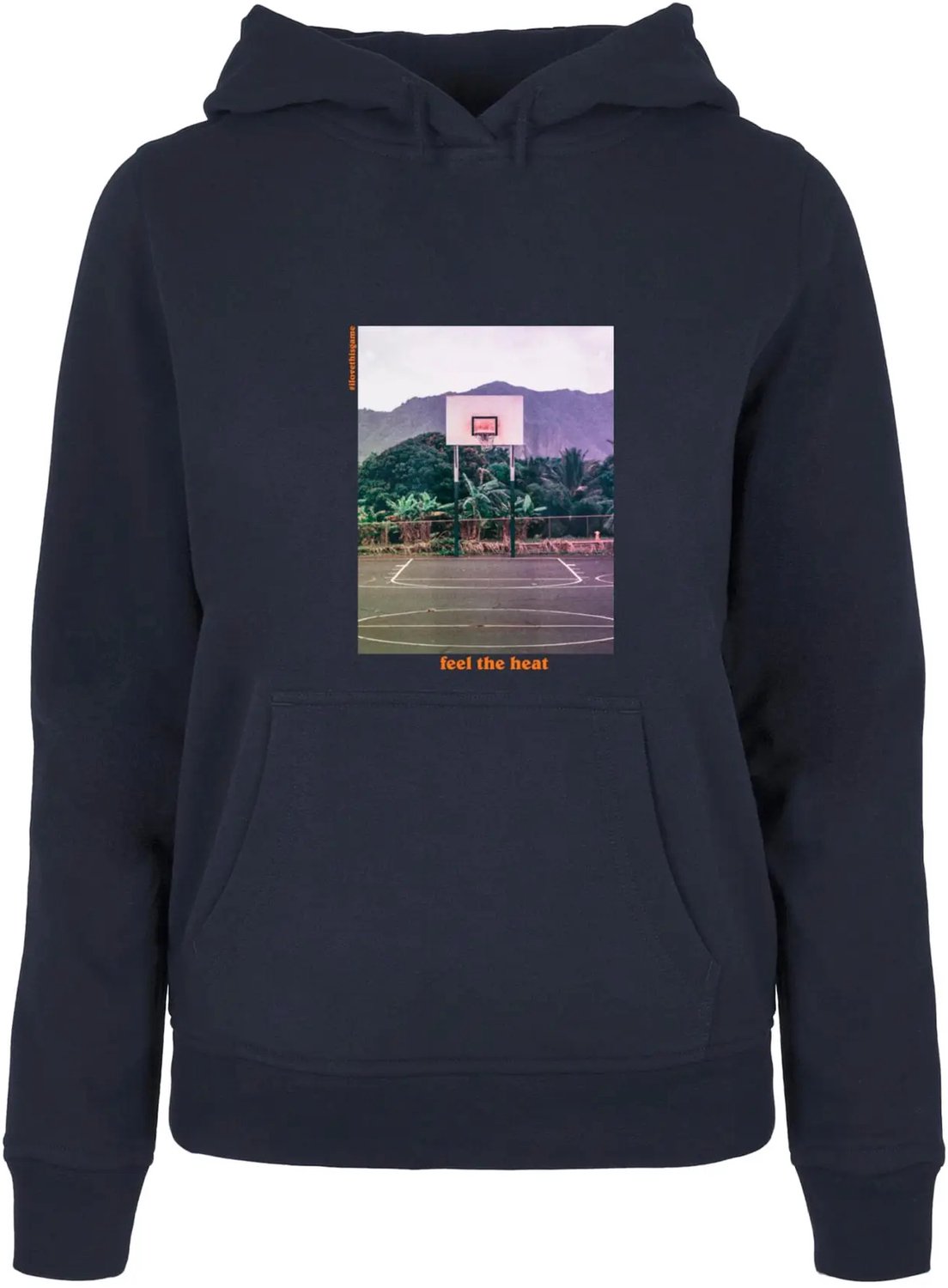 Dames Hoodie Mister Tee Feel The Heat Basic Blauw