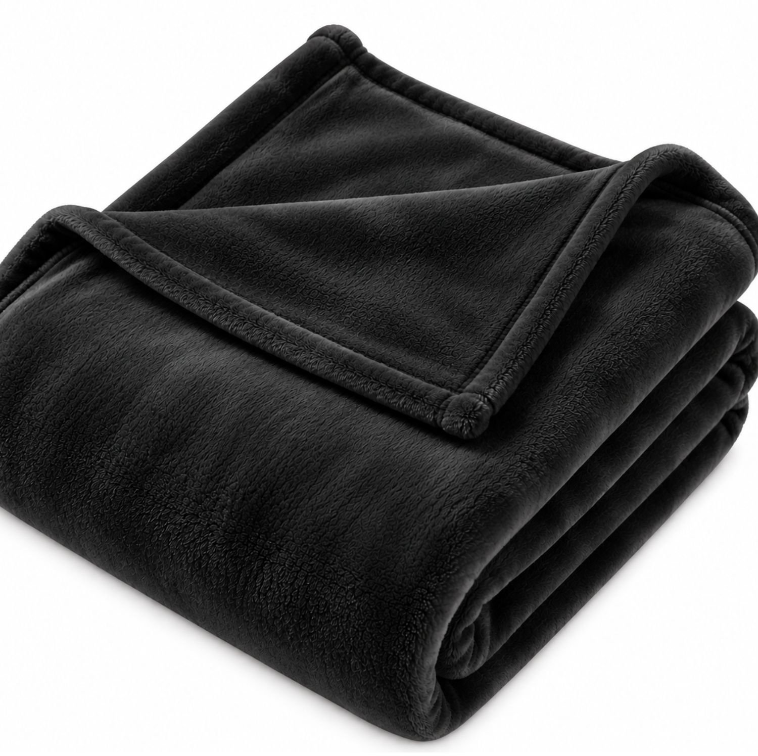 Droomtextiel Plaid – Fleece Deken – 150x200 cm – Zwart – Heerlijk Zacht & Warm