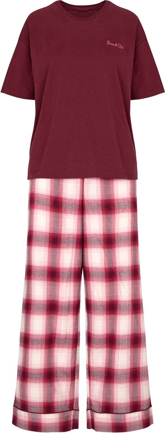 Hunkemöller Pyjama Set Check Paars