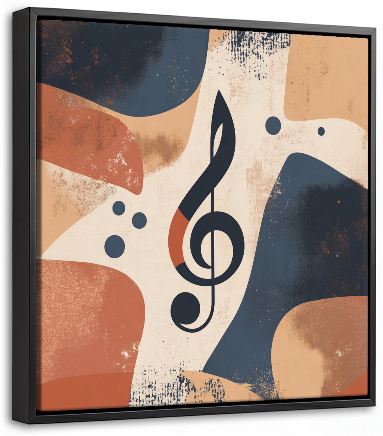 Canvas Schilderij met Baklijst 20x20cm - Sleutel - G - Abstract - Beige - Muurdecoratie woonkamer - Slaapkamer decoratie - Kamer accessoires - Schilderijen op canvas met lijst
