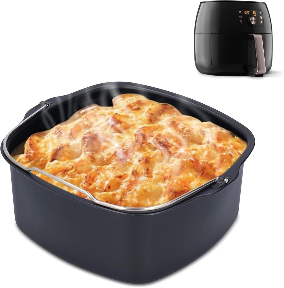 Back Kit voor Airfryer - Accessoires Set voor Grillen, Bakken en Koken met 18 cm Niet-Plakmateriaal