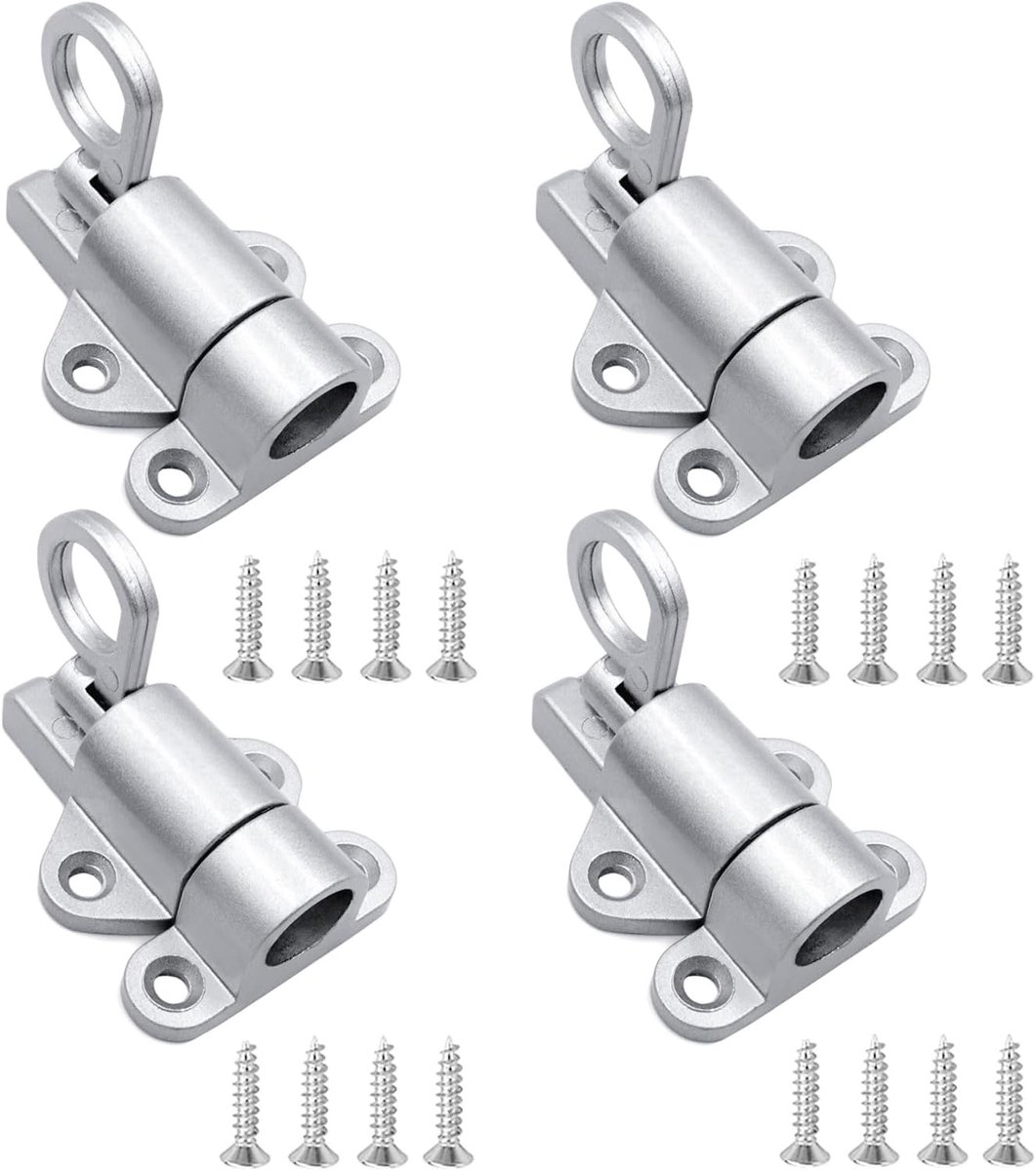 Set van 4 Deurspringbouten, Aluminium Legering Poortslot met Automatische Vergrendeling voor Schuifdeuren, Hekken en Bijgebouwen