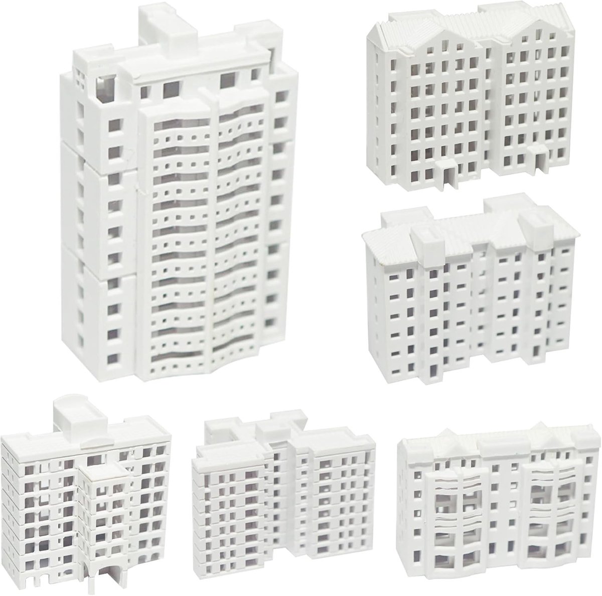 Modelbouwmateriaal voor Thuisdecoratie - Miniatuur Tuinstatuettes en Sandtray Decoratie Set - 6 Stuks 1:800 Schaal voor Mini Tuin en Sandtafel