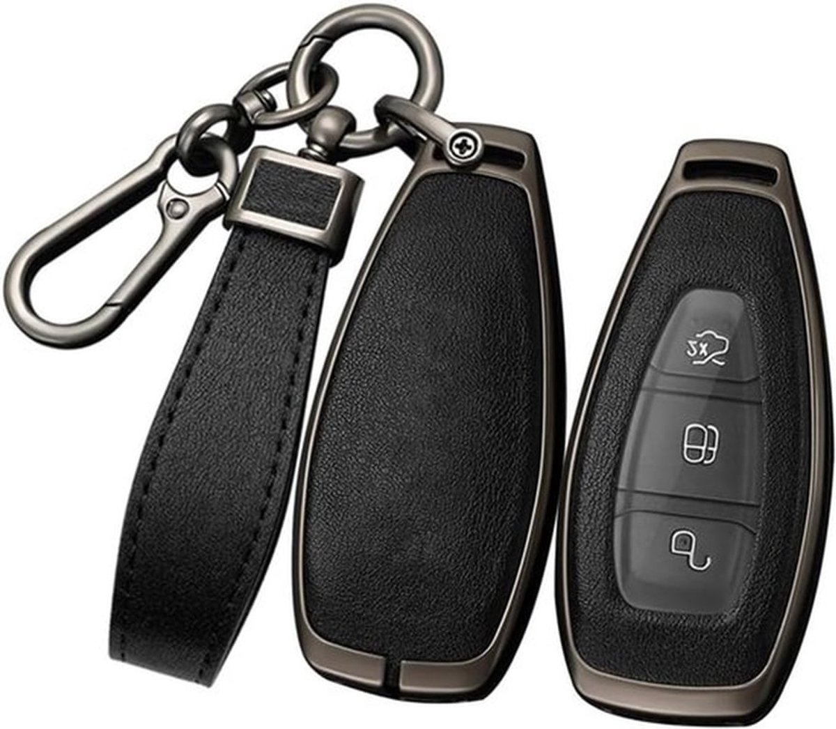 Zwarte Sleutelhanger Bescherming voor Ford Focus, Mondeo, Fiesta, Kuga en Ecosport - Sleutelcase Accessoire voor Auto Sleutels