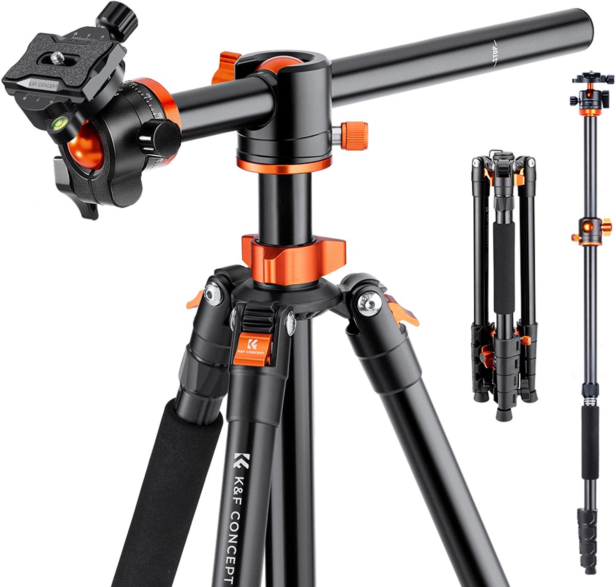 K&F Concept T255A3+BH-28L statief tripod monopod camera foto video 183cm/10kg